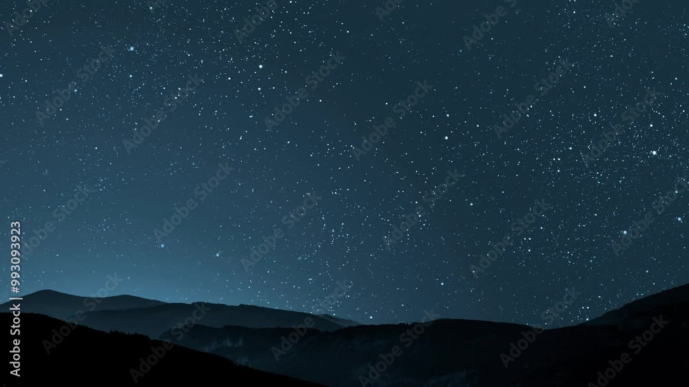 Night sky panorama with stars and moon