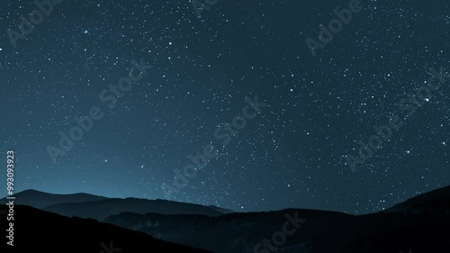 Night sky panorama with stars and moon