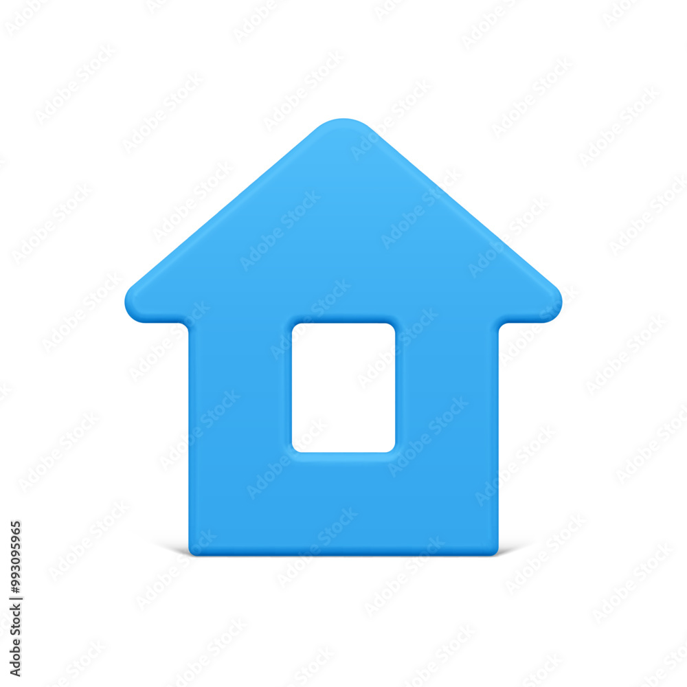 Minimalist blue countryside house with window and triangle roof front view Christmas bauble 3d template vector illustration. Premium realistic Xmas toy slim village home symbol of family mockup Minimalist blue countryside house with window and triangle roof front view Christmas bauble 3d template vector illustration. Premium realistic Xmas toy slim village home symbol of family mockup