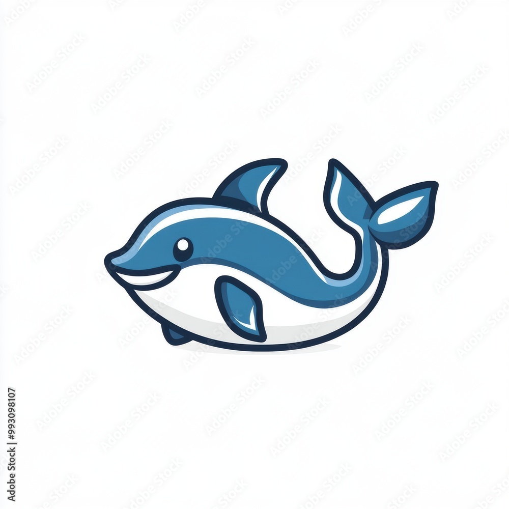 Cute Cartoon Dolphin. Cute Cartoon Dolphin.