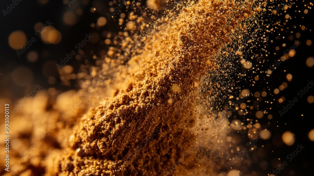 Swirling Nutmeg and Mace Powders in Motion Swirling Nutmeg and Mace Powders in Motion