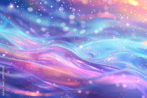 Futuristic liquid lines and waves in colorful space. The concept of fluid design element. Holographic abstract background.