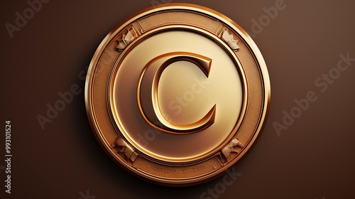 A sleek letter C presented on a clean, solid background 