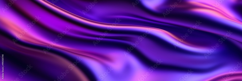 Abstract midnight purple with blue reflects silky wavy smooth fabric material background. Panoramic (3:1) Abstract midnight purple with blue reflects silky wavy smooth fabric material background. Panoramic (3:1)
