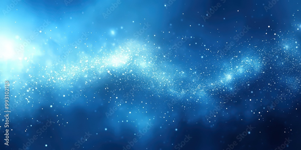 Glowing Blue Background with White Particles Glowing Blue Background with White Particles