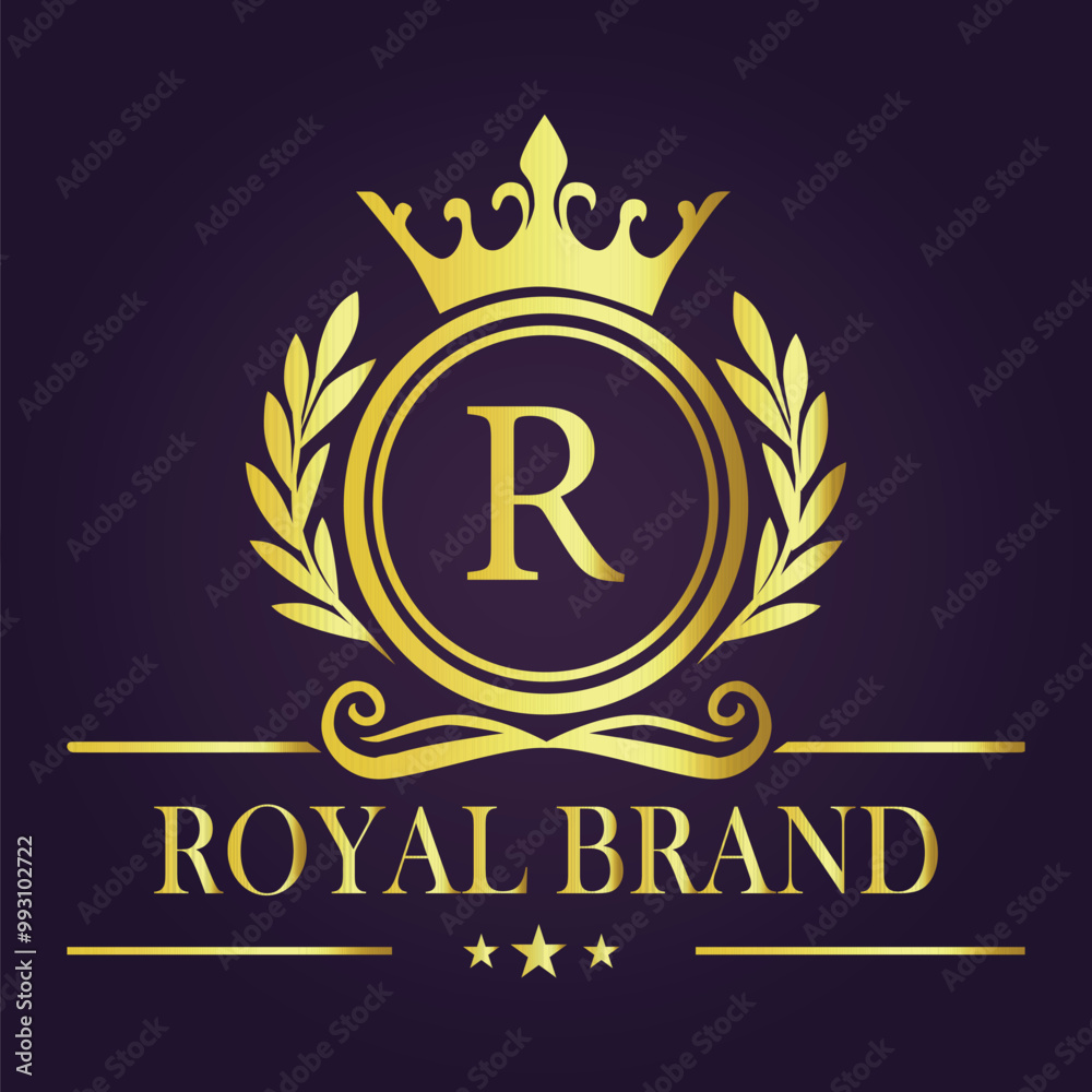 Fototapeta premium Letter R luxury gold logo concept
