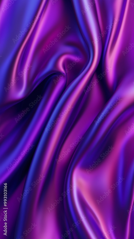Abstract midnight purple with blue reflects silky wavy smooth fabric material background. Vertical (9:16) Abstract midnight purple with blue reflects silky wavy smooth fabric material background. Vertical (9:16)