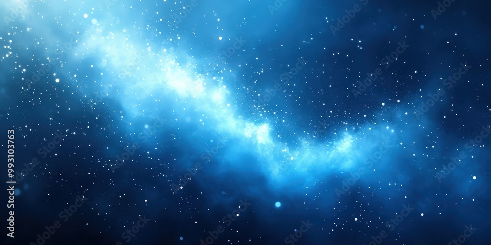 Naklejka premium Blue Background with Sun Rays and Dust Particles