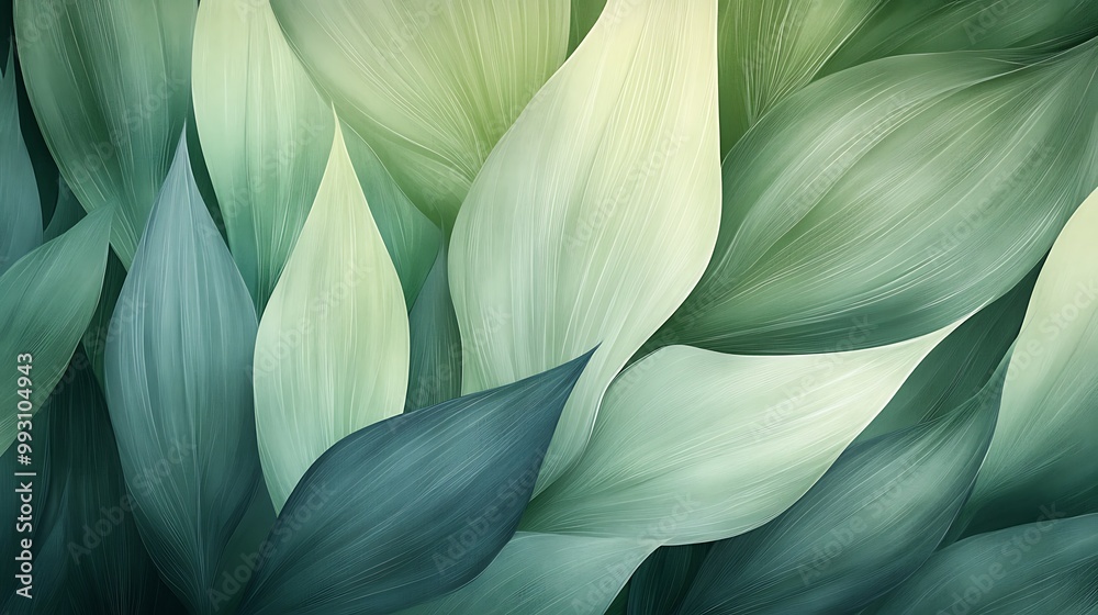 Vibrant Green Foliage Closeup with Textured Leaves in Natural Light and Detailed Vein-generative ai