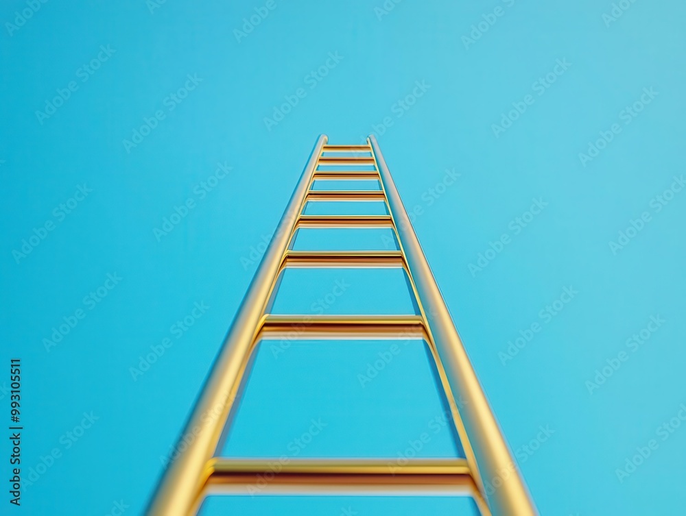 Golden ladder reaching the sky, limitless growth, competitive advantage, growth potential Golden ladder reaching the sky, limitless growth, competitive advantage, growth potential