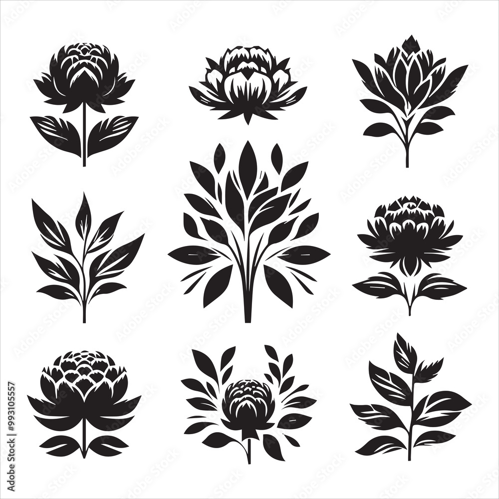 Hand-Drawn Flower Outline Pack Premium Vector Graphics Hand-Drawn Flower Outline Pack Premium Vector Graphics