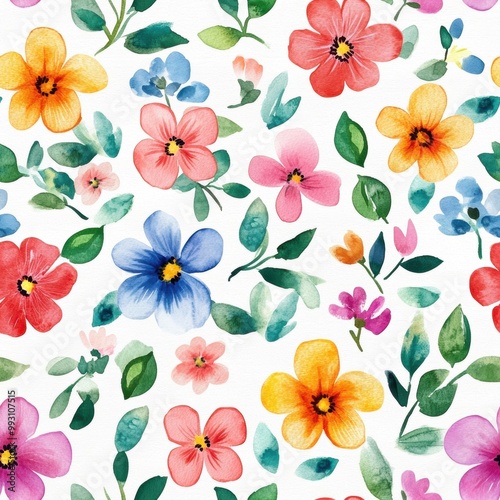 Watercolor Floral Pattern.