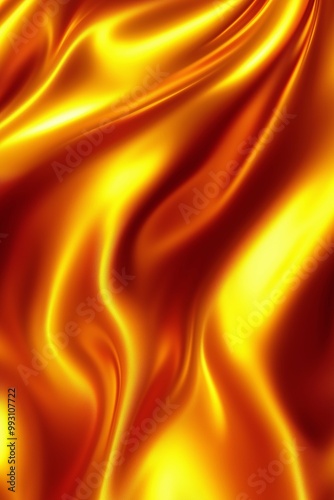 Abstract golden silky wavy smooth fabric material background. Vertical (2:3)