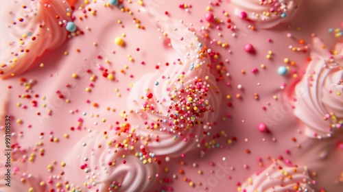 Close up of cake day background, top view. Photorealistic high resolution macro photography for advertising or food