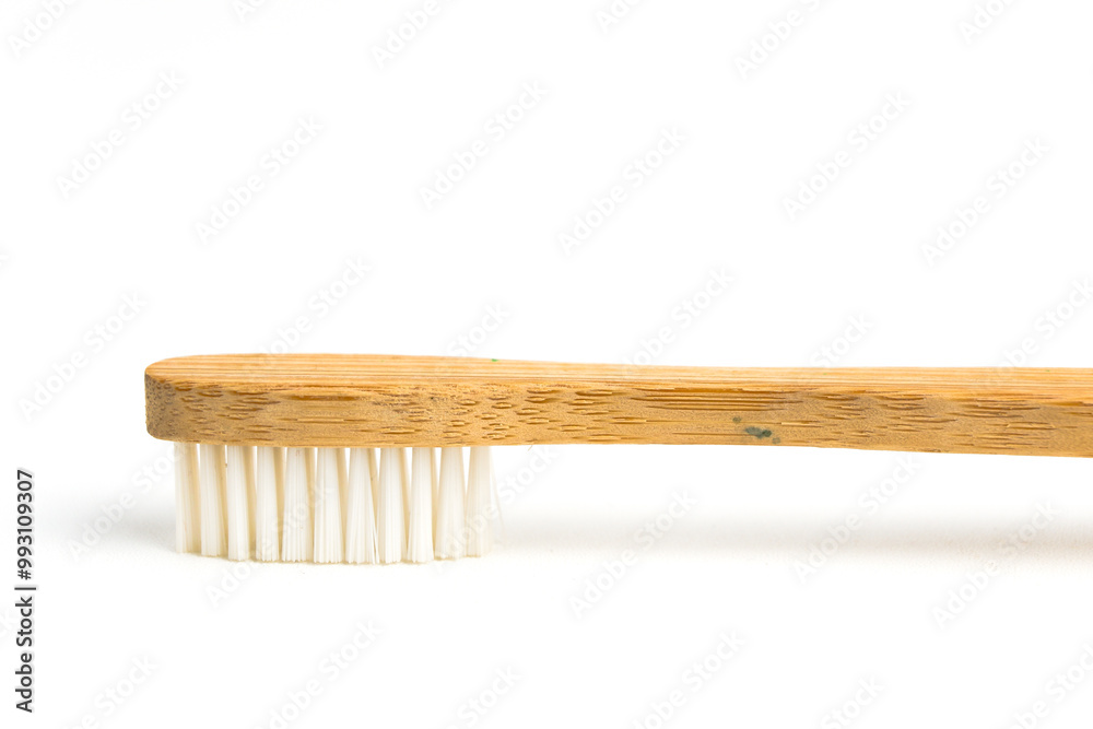 wooden or bamboo sustained tooth brush isolated in white background wooden or bamboo sustained tooth brush isolated in white background