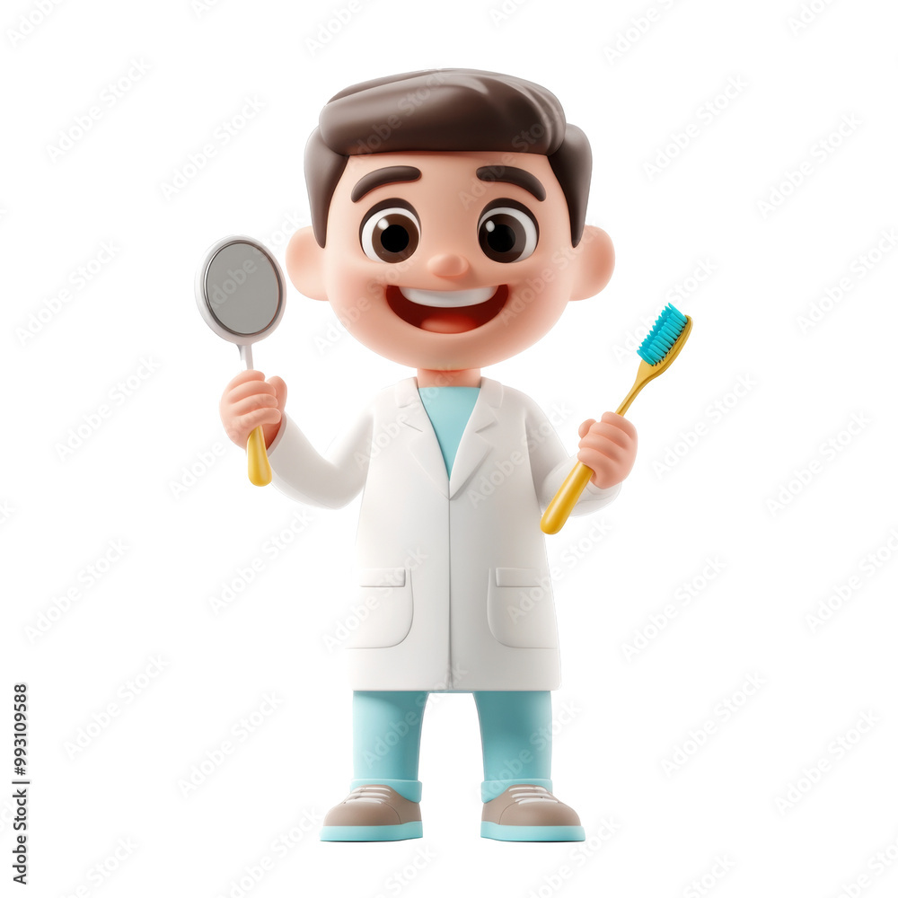 Cute 3D Cartoon Dentist Character Cute 3D Cartoon Dentist Character