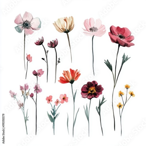Watercolor Wildflowers.
