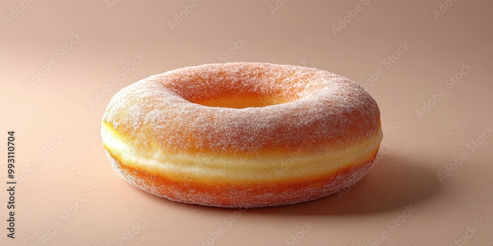 A delicious, freshly baked donut with a soft, fluffy texture and a creamy filling, perfect for desserts and treats, background with copy space A delicious, freshly baked donut with a soft, fluffy texture and a creamy filling, perfect for desserts and treats, background with copy space