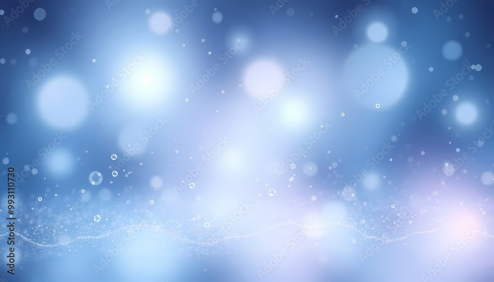 Naklejka premium Calm Floating Particles in Blue-White Gradients and Soft Light Beams