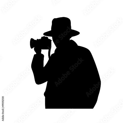 Professional Photographer Silhouette Vector Illustration Transparent Background