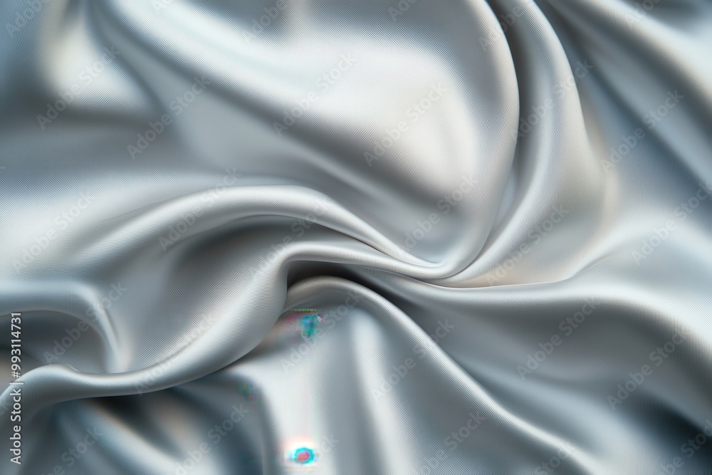 Obraz premium Elegant gray and white satin canvas with a silver silk textile panorama backdrop showcasing a softly blurred natural design