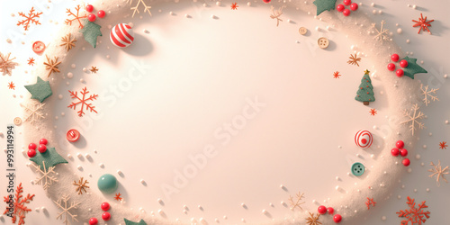 フェルト風のクリスマスデザイン素材（カスタマイズ可能）