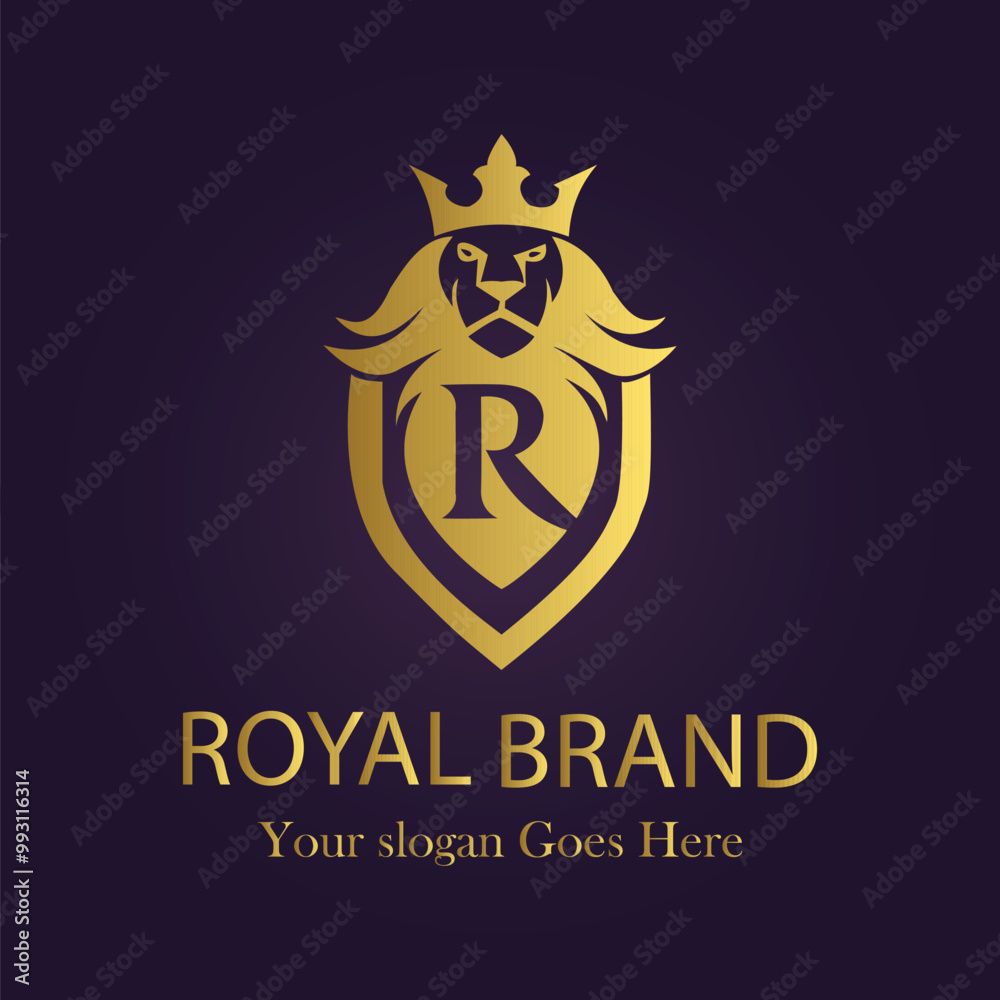 Letter R golden crown logo vector illustration. Letter R golden crown logo vector illustration.