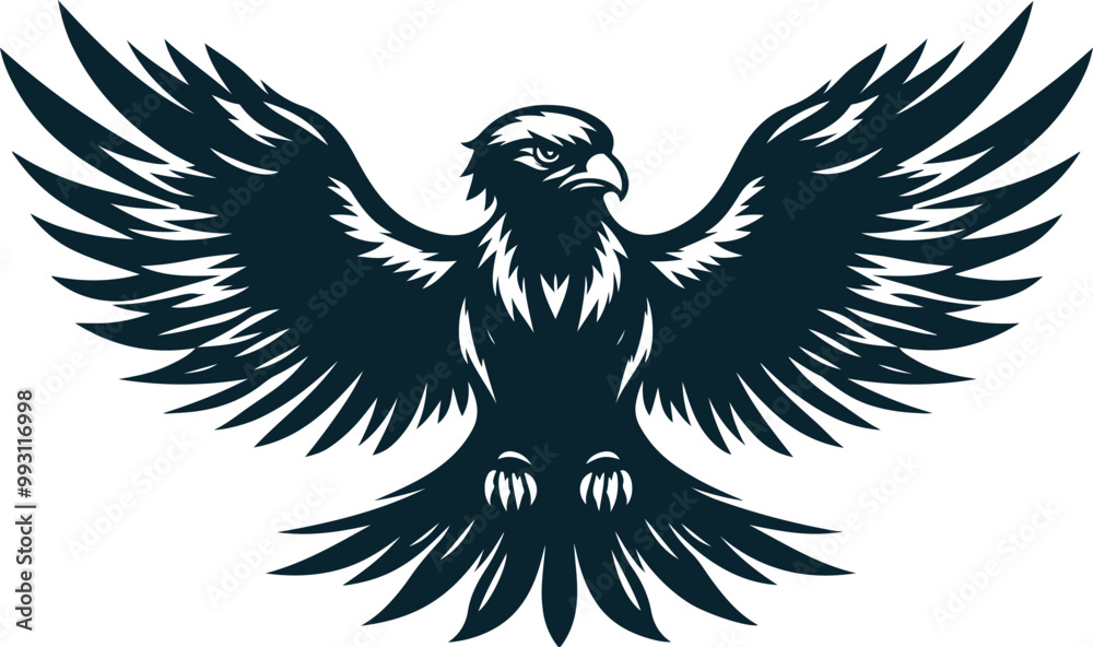 Obraz premium Angry Falcon Silhouette Vector file. on white background