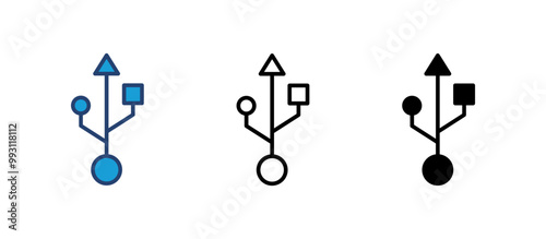 Usb icon vector. Flash disk icon vector