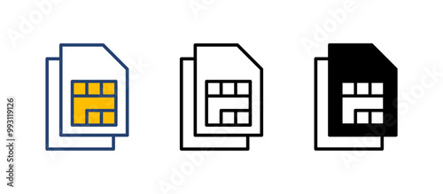 Sim card icon vector. dual sim card icon vector