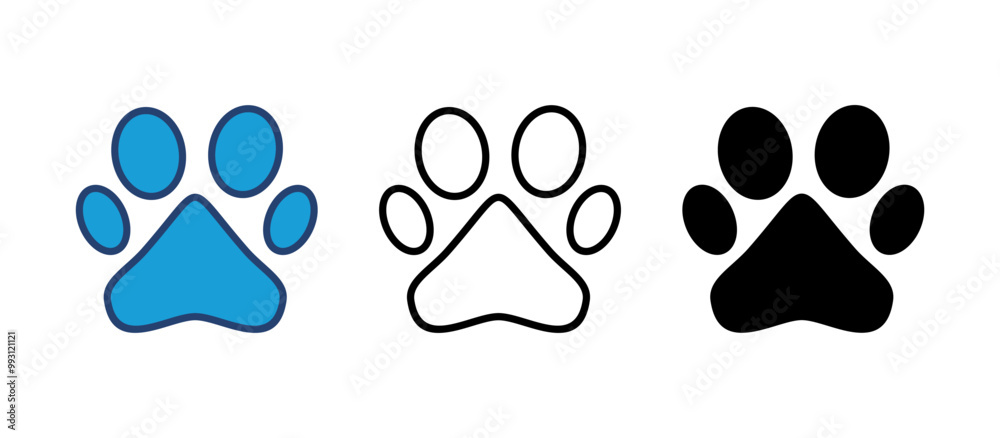 Paw icon vector. paw print icon vector. dog or cat paw Paw icon vector. paw print icon vector. dog or cat paw