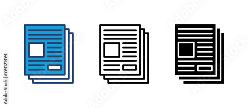Newspaper icon vector. news paper vector sign