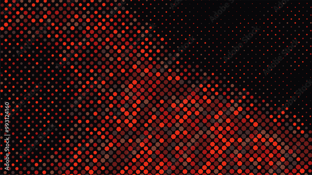Abstract Halftone Background Hexagons Random Red Colors Abstract Halftone Background Hexagons Random Red Colors