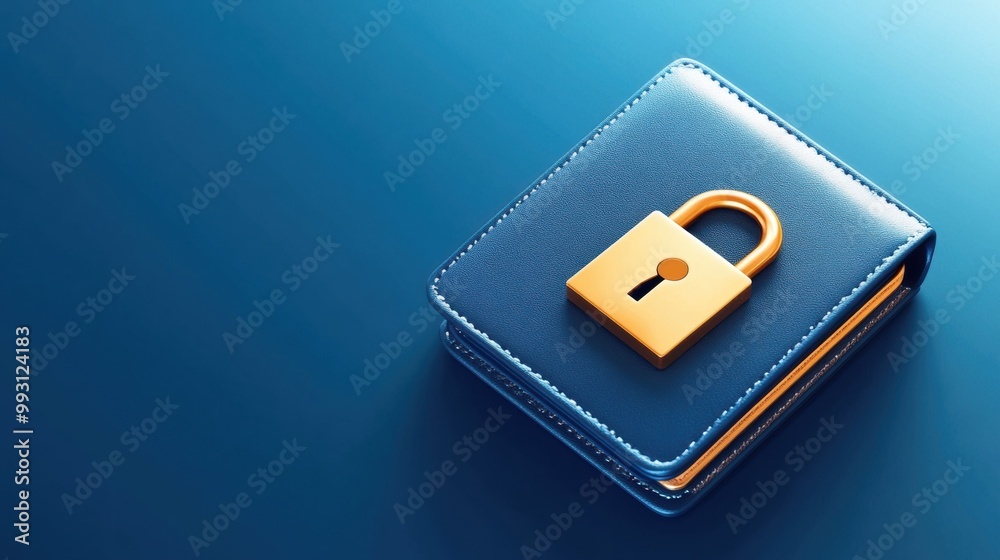 Closed Metallic Padlock on Dark Blue Background Representing Security and Privacy Protection Closed Metallic Padlock on Dark Blue Background Representing Security and Privacy Protection