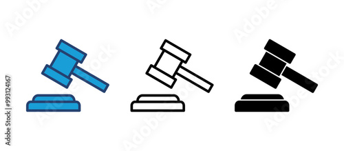 Gavel icon vector. judge gavel icon vector. law icon vector. auction hammer