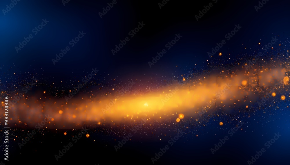 Fototapeta premium Blue to Gold Gradient with Luxurious Shimmering Particles for Elegance