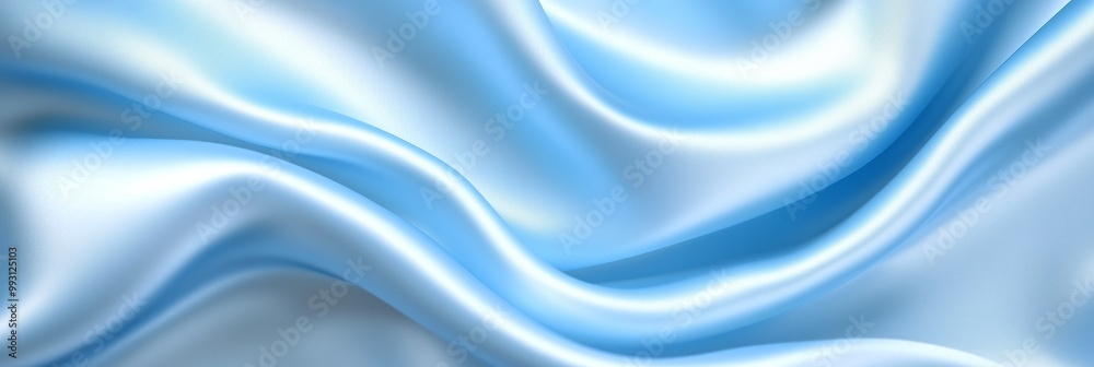 Abstract sky blue silky wavy smooth fabric material background. Panoramic (3:1) Abstract sky blue silky wavy smooth fabric material background. Panoramic (3:1)