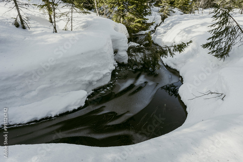 The brook between northern and southern Hutjern Lakes of the Totenaasen Hills, photo