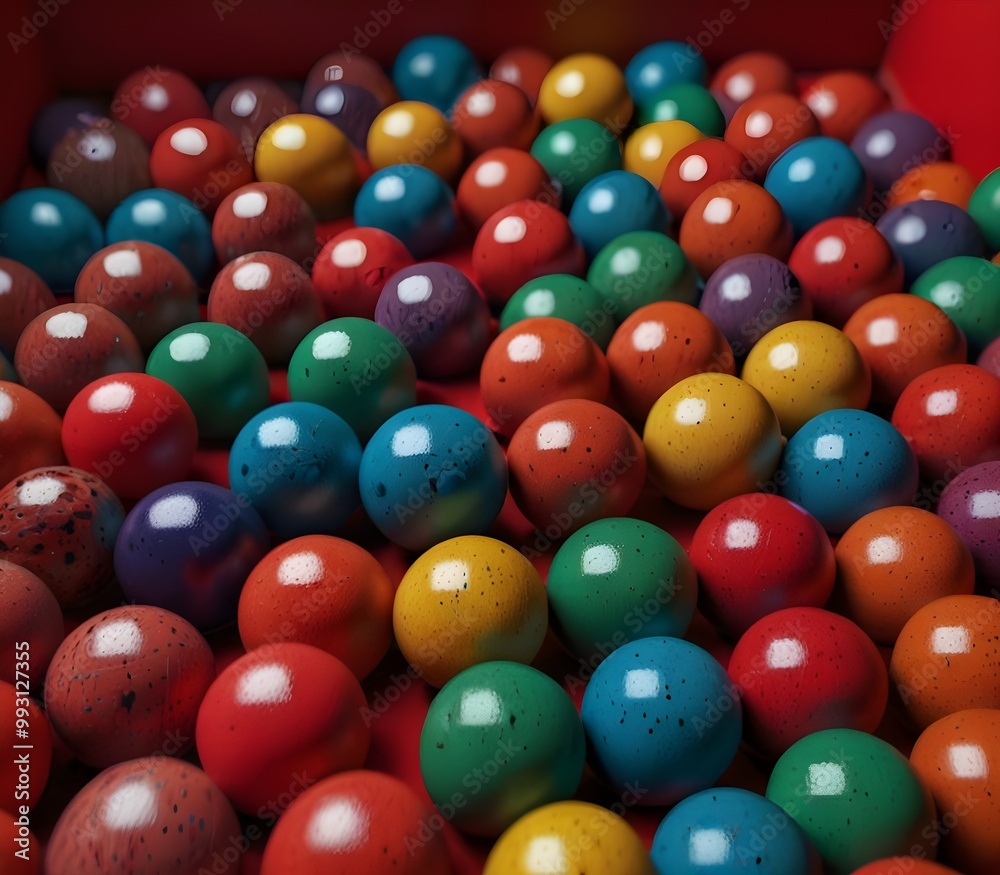 a cardboard box filled with lots of different colored balls and a polka dot ball in the middle of the box, on a red background. generative ai
a cardboard box filled with lots of different colored balls and a polka dot ball in the middle of the box, on a red background. generative ai