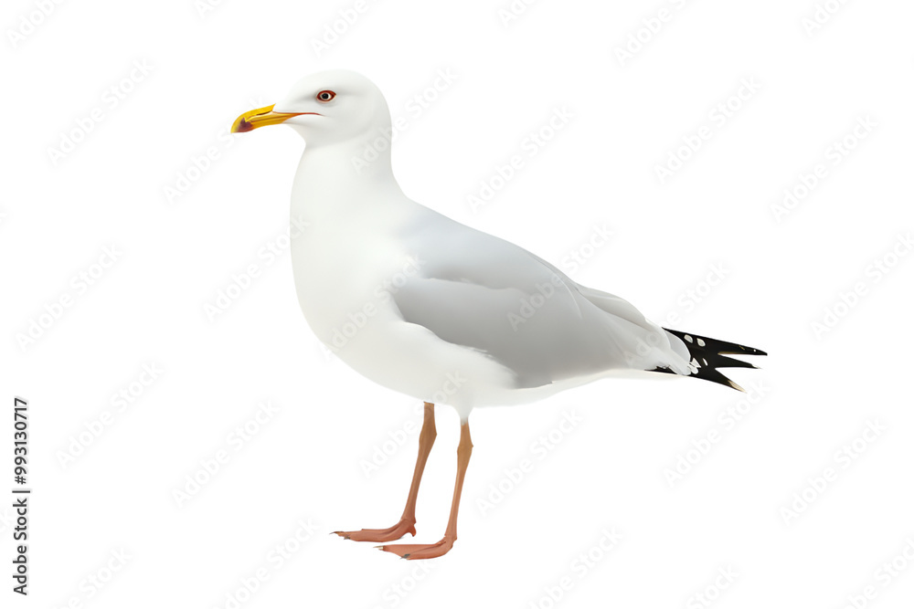 Natural white seagull isolated on a white background, aquatic animal. Natural white seagull isolated on a white background, aquatic animal.
