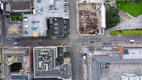 Aerial of the City of Dublin in Ireland
