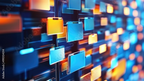 A digital interface with deleted files and folders, symbolizing the concept of managing unnecessary data and freeing up storage.