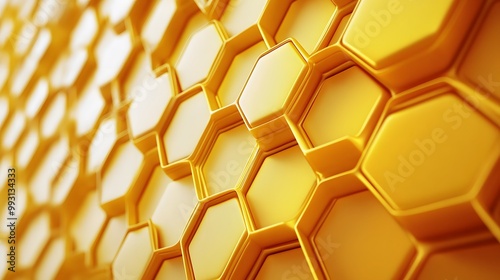 Abstract Golden Honeycomb Pattern photo