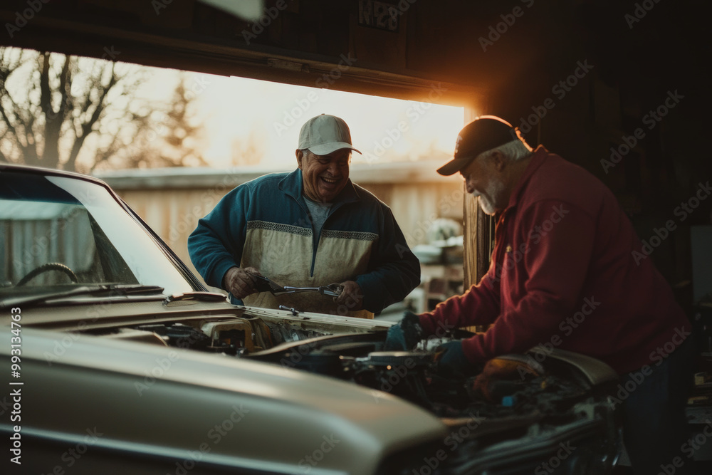 Classic Car Repair at Dusk Classic Car Repair at Dusk