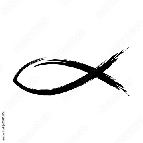 Fish symbol Christianity. Symbol faith and fellowship with God. Identification sign between Christian believers. Baptism and purification. Spiritual nourishment through faith and teachings Christ.