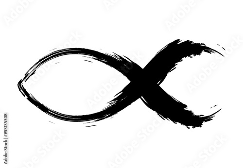 Fish symbol Christianity. Symbol faith and fellowship with God. Identification sign between Christian believers. Baptism and purification. Spiritual nourishment through faith and teachings Christ.