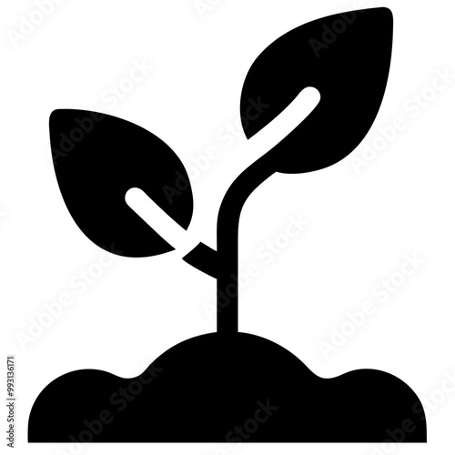 Young plant icon symbolizing growth and environmental nurturing