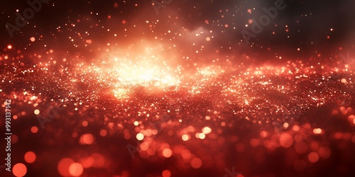 Abstract red and orange glowing particles.