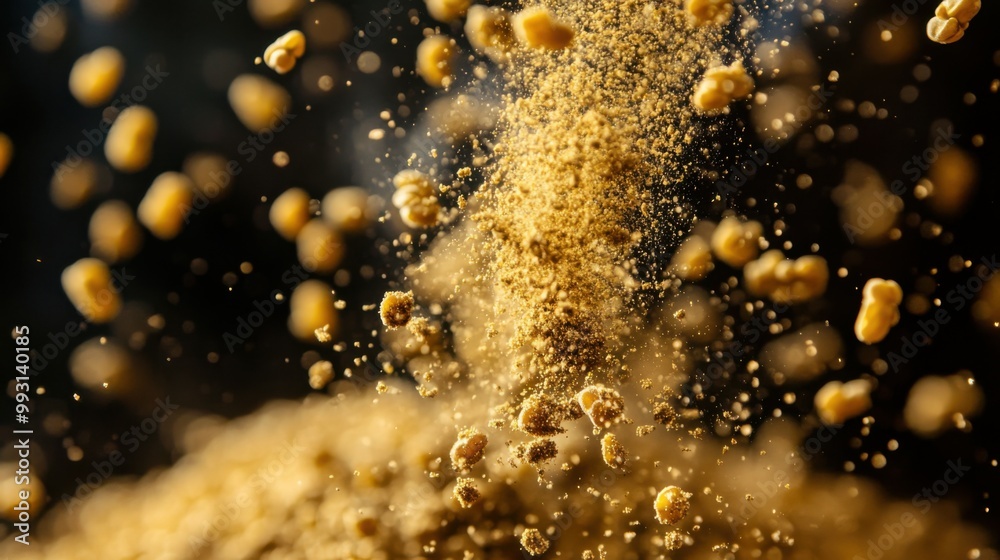 Fenugreek Powder and Seeds in Dynamic Motion Fenugreek Powder and Seeds in Dynamic Motion