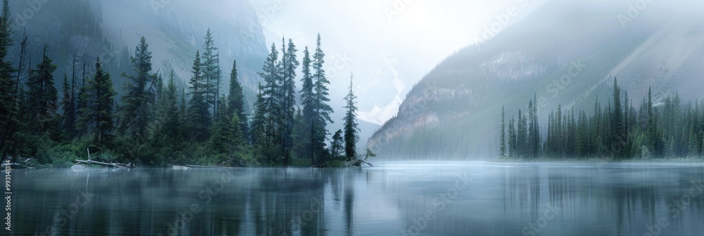 Fototapeta premium Abstract Lake. Scenic Banff National Park Landscape in Rocky Mountains